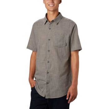 Columbia Muške Košulje - Under Exposure Yarn Dye Short Sleeve Tall Sive | PCMO-54079
